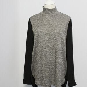 Loft by Ann Taylor Long Sleeve Tunic Sweater front and Sheer Back Size M